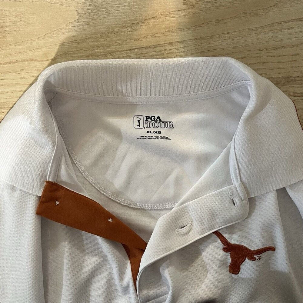 PGA Tour Golf Polo Shirt Size XL Mens Burnt Orange Fan College Texas Longhorns - Picture 4 of 5